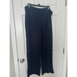 Susan Graver Weekend Navy Blue Flowey Loungewear Pants Sz: XL